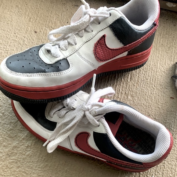 RARE vintage NIKE AIR FORCE 1 XXV '82 Shoes Black Red White 314192-162 - Picture 2 of 9
